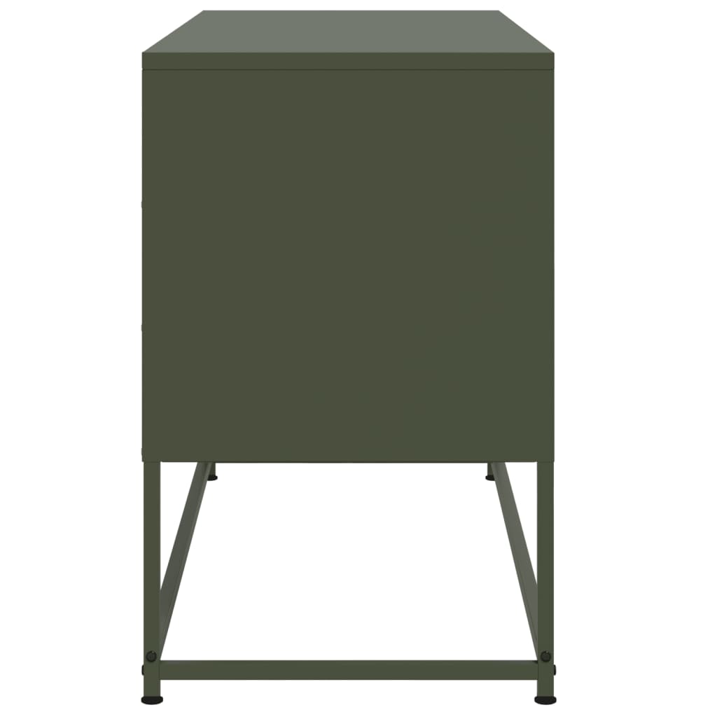 vidaXL Dulap TV, verde măsliniu, 100,5x39x60,5 cm, oțel vidaXL Dulap TV, verde măsliniu, 100,5x39x60,5 cm, oțel
