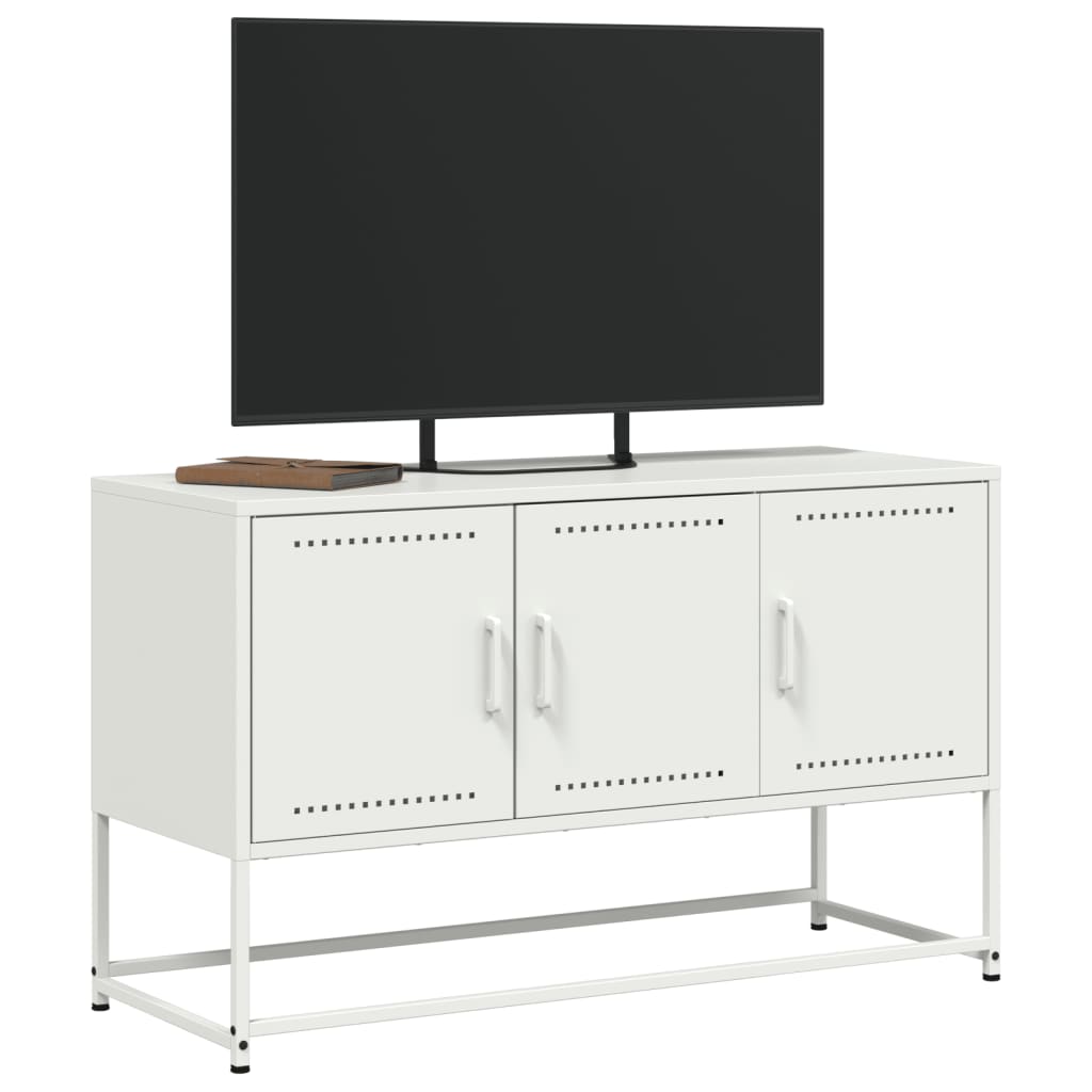 vidaXL Dulap TV, alb, 100,5x39x60,5 cm, oțel vidaXL Dulap TV, alb, 100,5x39x60,5 cm, oțel