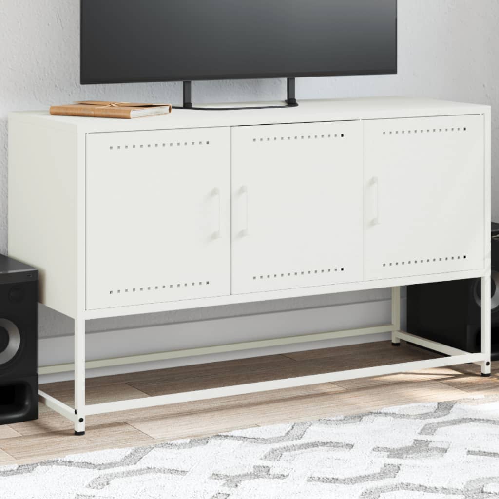vidaXL Dulap TV, alb, 100,5x39x60,5 cm, oțel vidaXL Dulap TV, alb, 100,5x39x60,5 cm, oțel