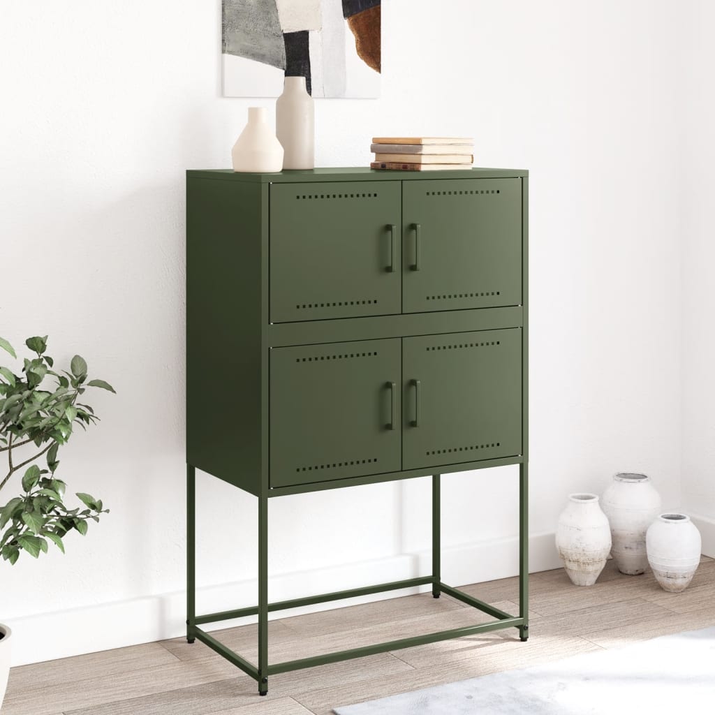 vidaXL Dulap, verde măslină, 68,5x38,5x107 cm, oțel
