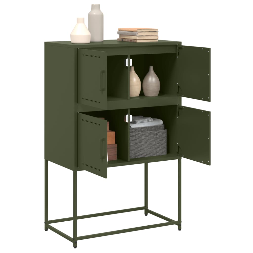 vidaXL Dulap, verde măslină, 68,5x38,5x107 cm, oțel