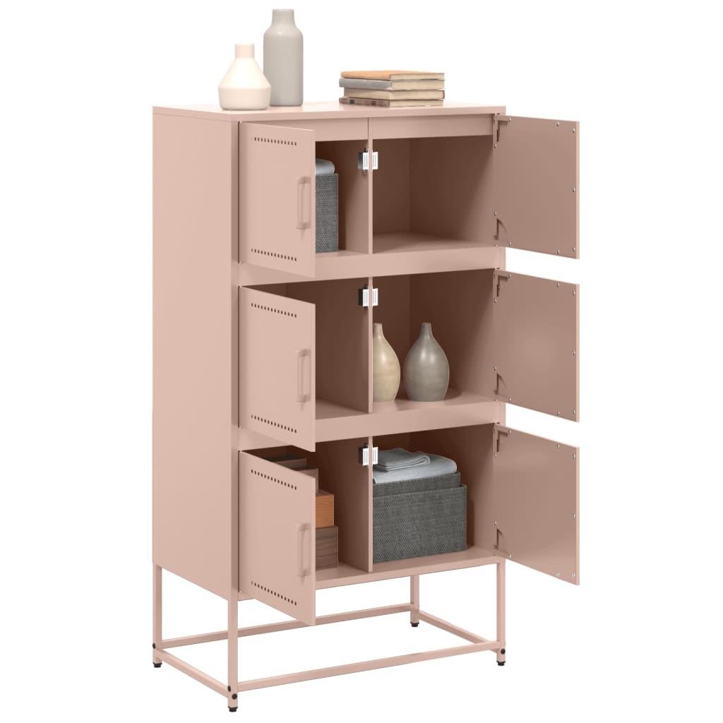 vidaXL Dulap, roz, 68,5x38,5x123,5 cm, oțel