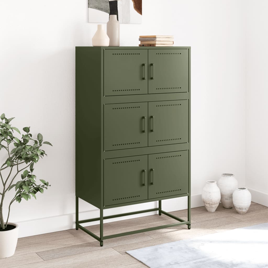 vidaXL Dulap, verde măslină, 68,5x38,5x123,5 cm, oțel