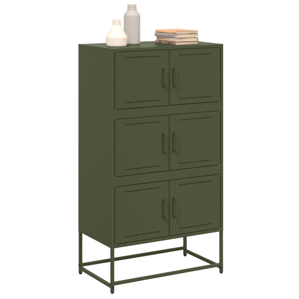 vidaXL Dulap, verde măslină, 68,5x38,5x123,5 cm, oțel