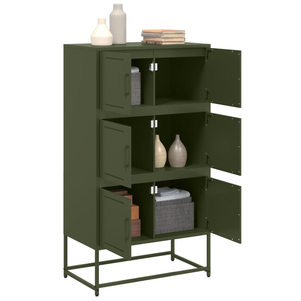 vidaXL Dulap, verde măslină, 68,5x38,5x123,5 cm, oțel