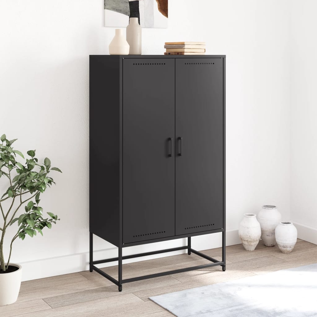 vidaXL Dulap înalt, negru, 68,5x38,5x123,5 cm, oțel