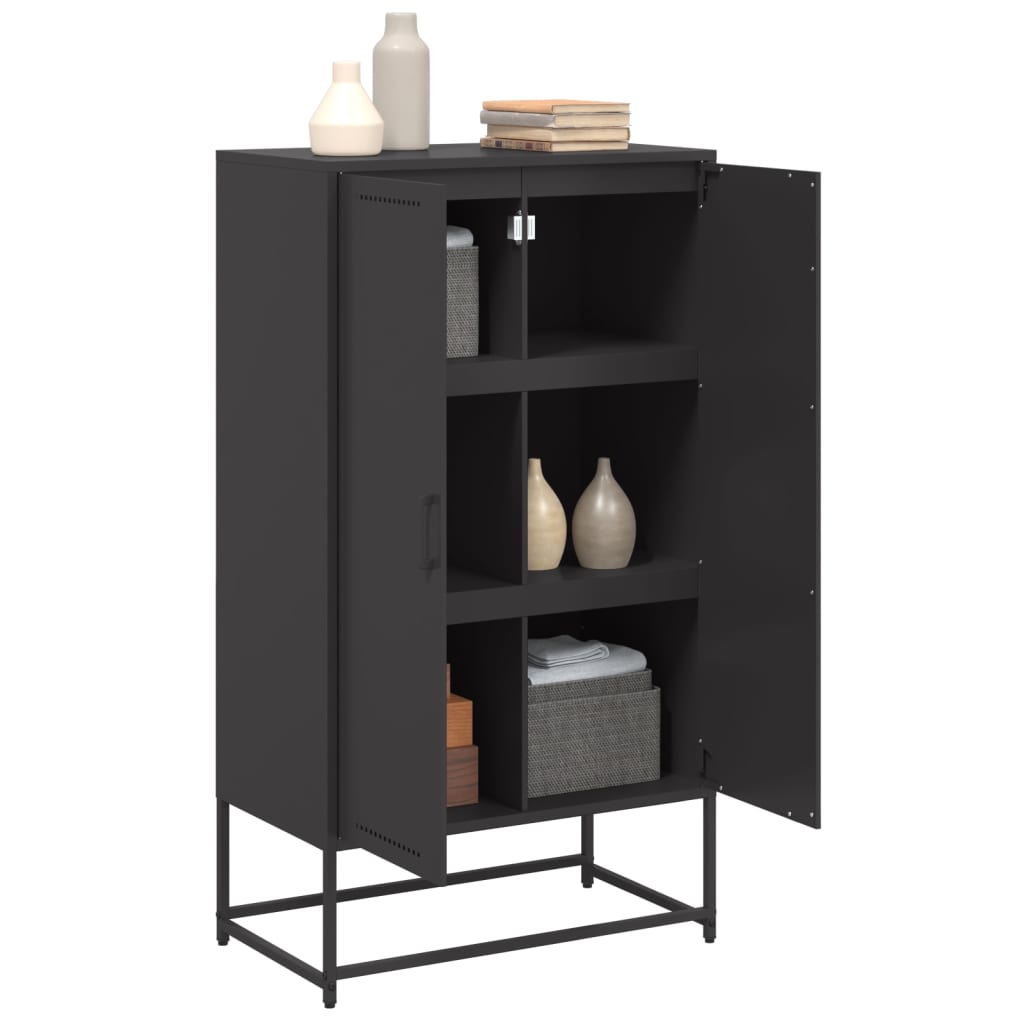 vidaXL Dulap înalt, negru, 68,5x38,5x123,5 cm, oțel