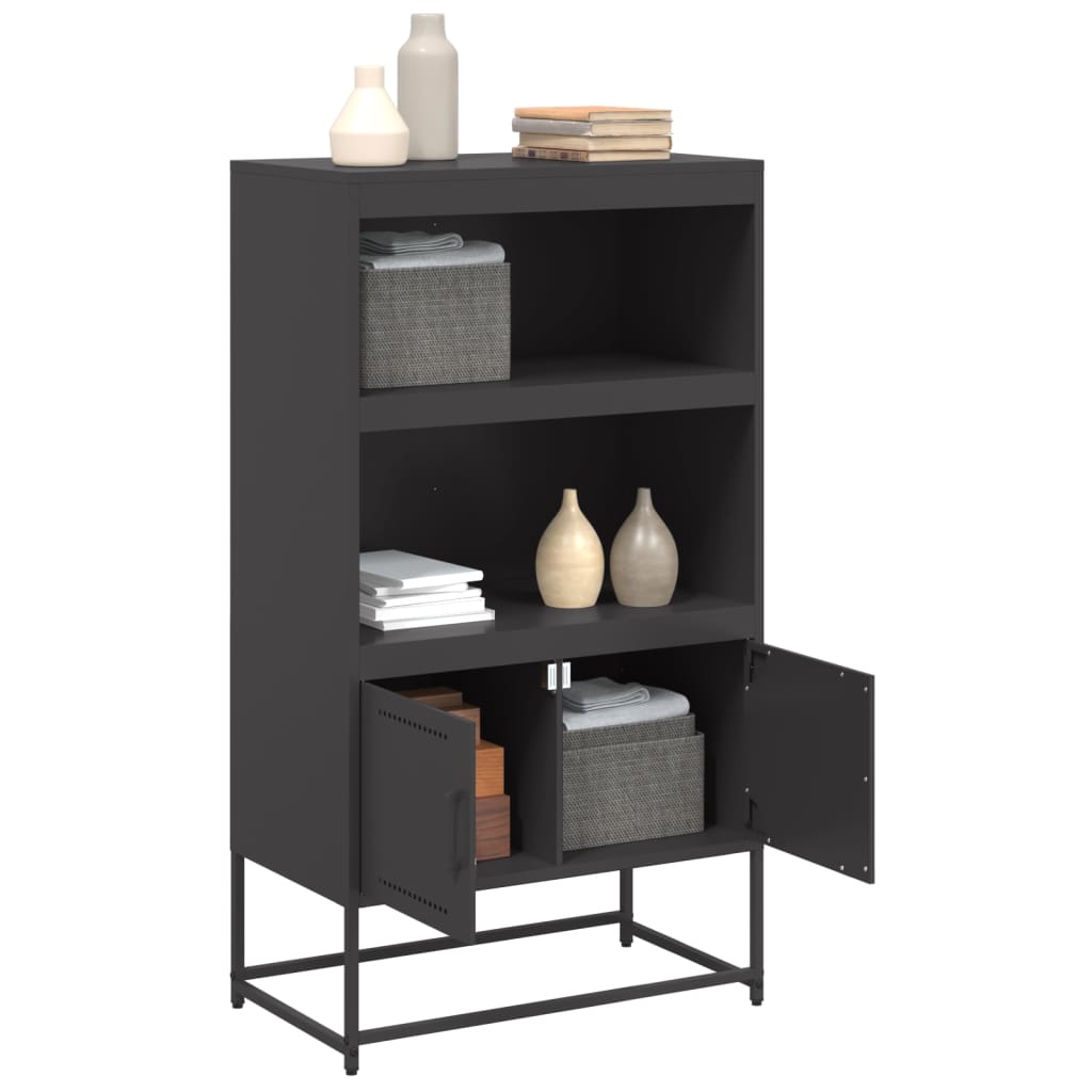 vidaXL Dulap înalt, negru, 68,5x38,5x123,5 cm, oțel
