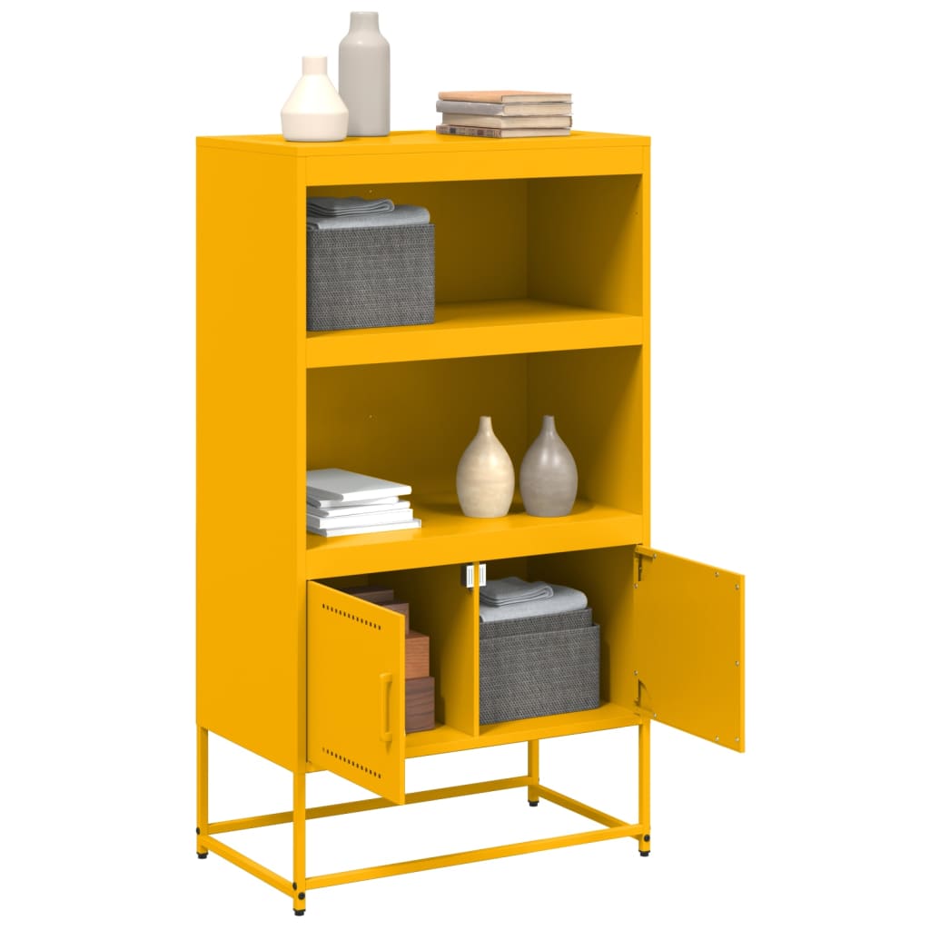 vidaXL Dulap înalt, galben muștar, 68,5x38,5x123,5 cm, oțel vidaXL Dulap înalt, galben muștar, 68,5x38,5x123,5 cm, oțel