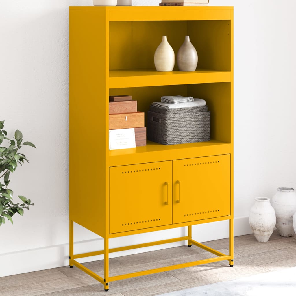 vidaXL Dulap înalt, galben muștar, 68,5x38,5x123,5 cm, oțel vidaXL Dulap înalt, galben muștar, 68,5x38,5x123,5 cm, oțel