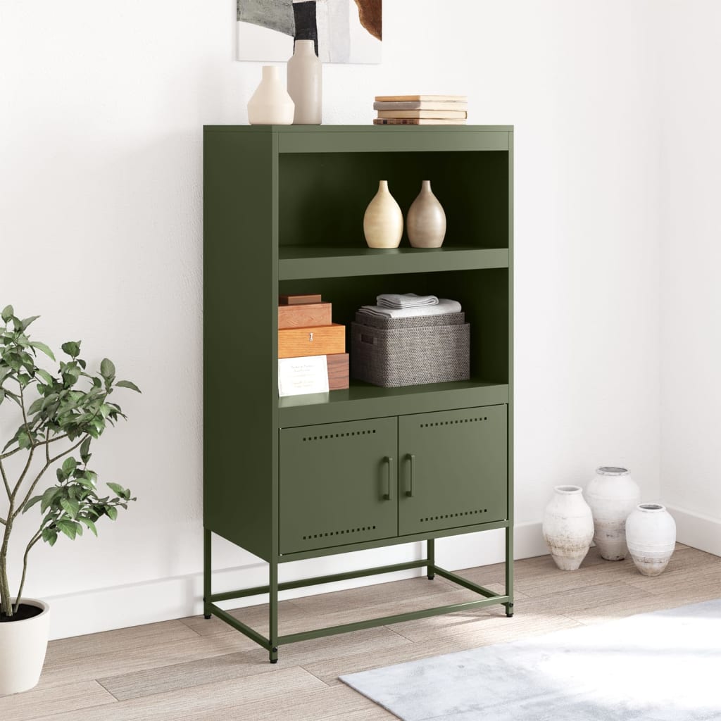 vidaXL Dulap înalt, verde măsliniu, 68,5x38,5x123,5 cm, oțel vidaXL Dulap înalt, verde măsliniu, 68,5x38,5x123,5 cm, oțel
