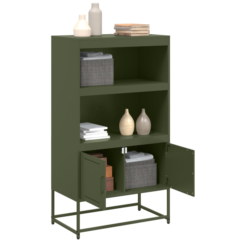 vidaXL Dulap înalt, verde măsliniu, 68,5x38,5x123,5 cm, oțel vidaXL Dulap înalt, verde măsliniu, 68,5x38,5x123,5 cm, oțel