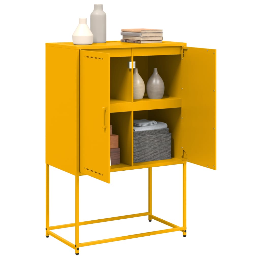 vidaXL Dulap înalt, galben muștar, 68,5x38,5x107 cm, oțel vidaXL Dulap înalt, galben muștar, 68,5x38,5x107 cm, oțel
