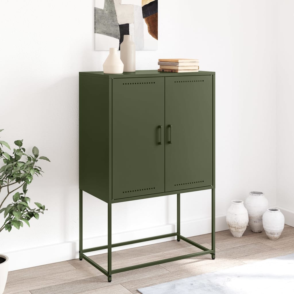 vidaXL Dulap înalt, verde măsliniu, 68,5x38,5x107 cm, oțel vidaXL Dulap înalt, verde măsliniu, 68,5x38,5x107 cm, oțel