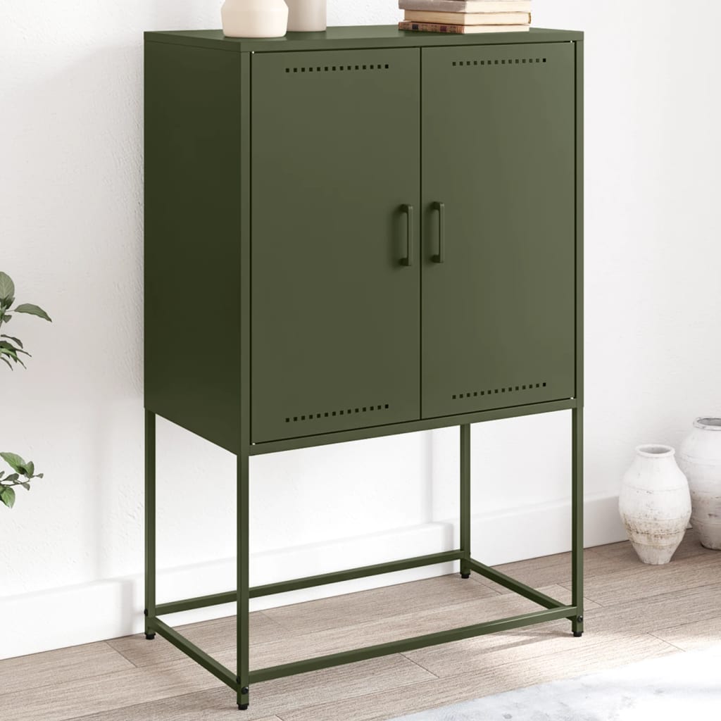 vidaXL Dulap înalt, verde măsliniu, 68,5x38,5x107 cm, oțel vidaXL Dulap înalt, verde măsliniu, 68,5x38,5x107 cm, oțel
