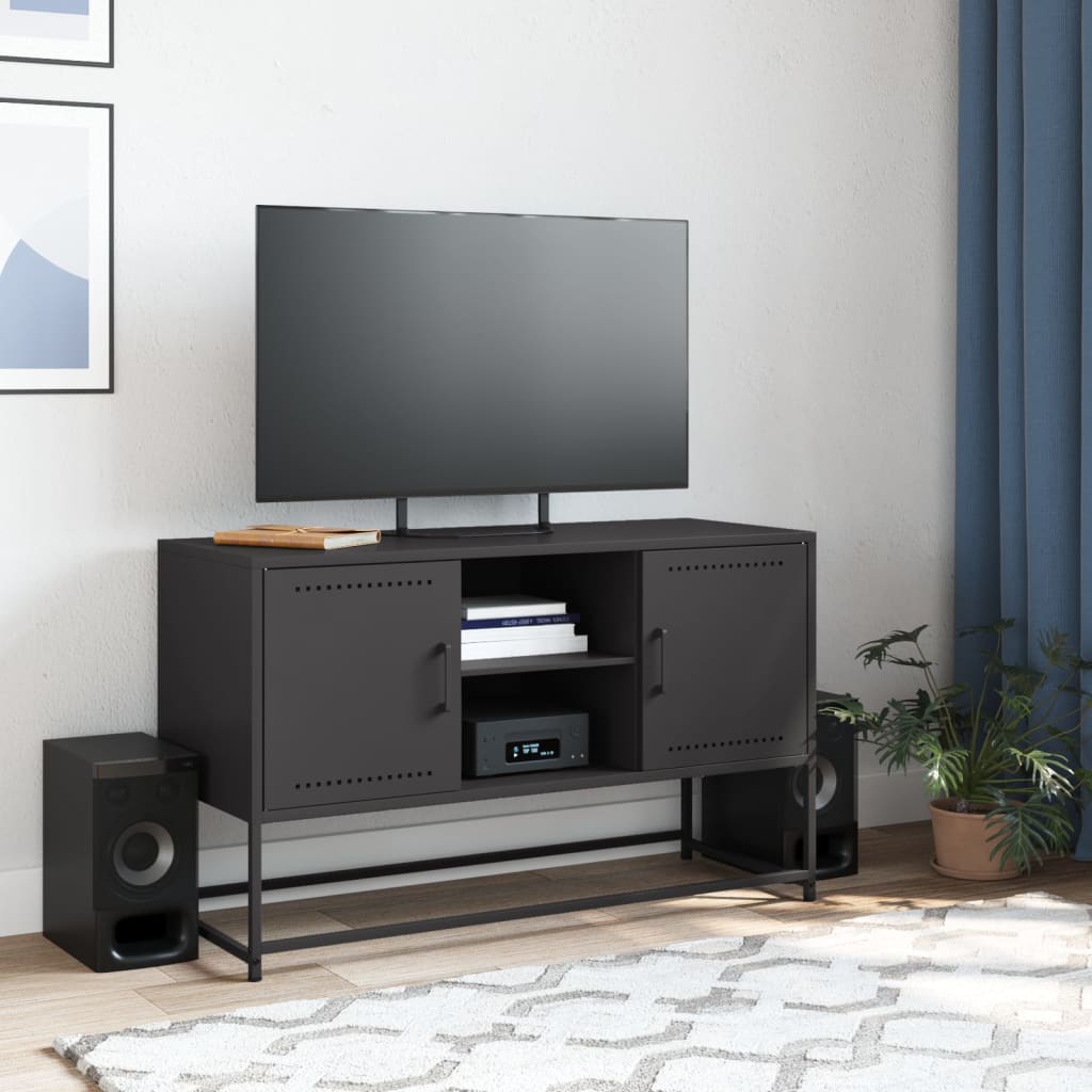 vidaXL Dulap TV, negru, 68,5x39x60,5 cm, oțel vidaXL Dulap TV, negru, 68,5x39x60,5 cm, oțel