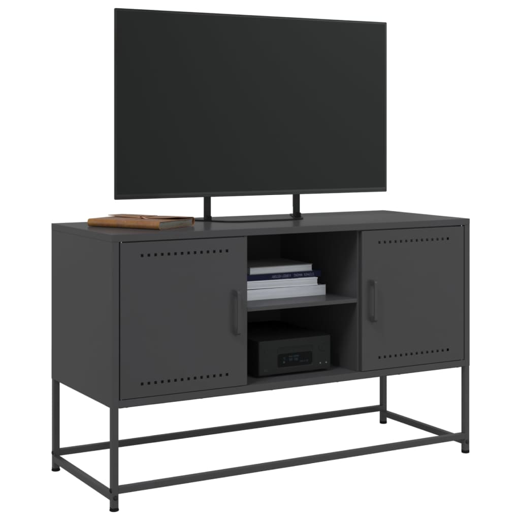 vidaXL Dulap TV, negru, 68,5x39x60,5 cm, oțel vidaXL Dulap TV, negru, 68,5x39x60,5 cm, oțel