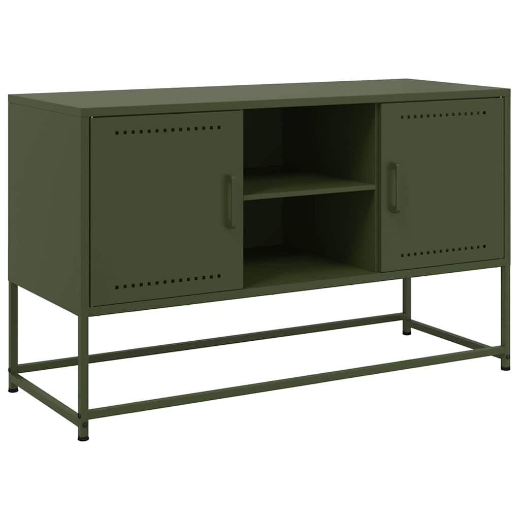 vidaXL Dulap TV, verde măsliniu, 100,5x39x60,5 cm, oțel