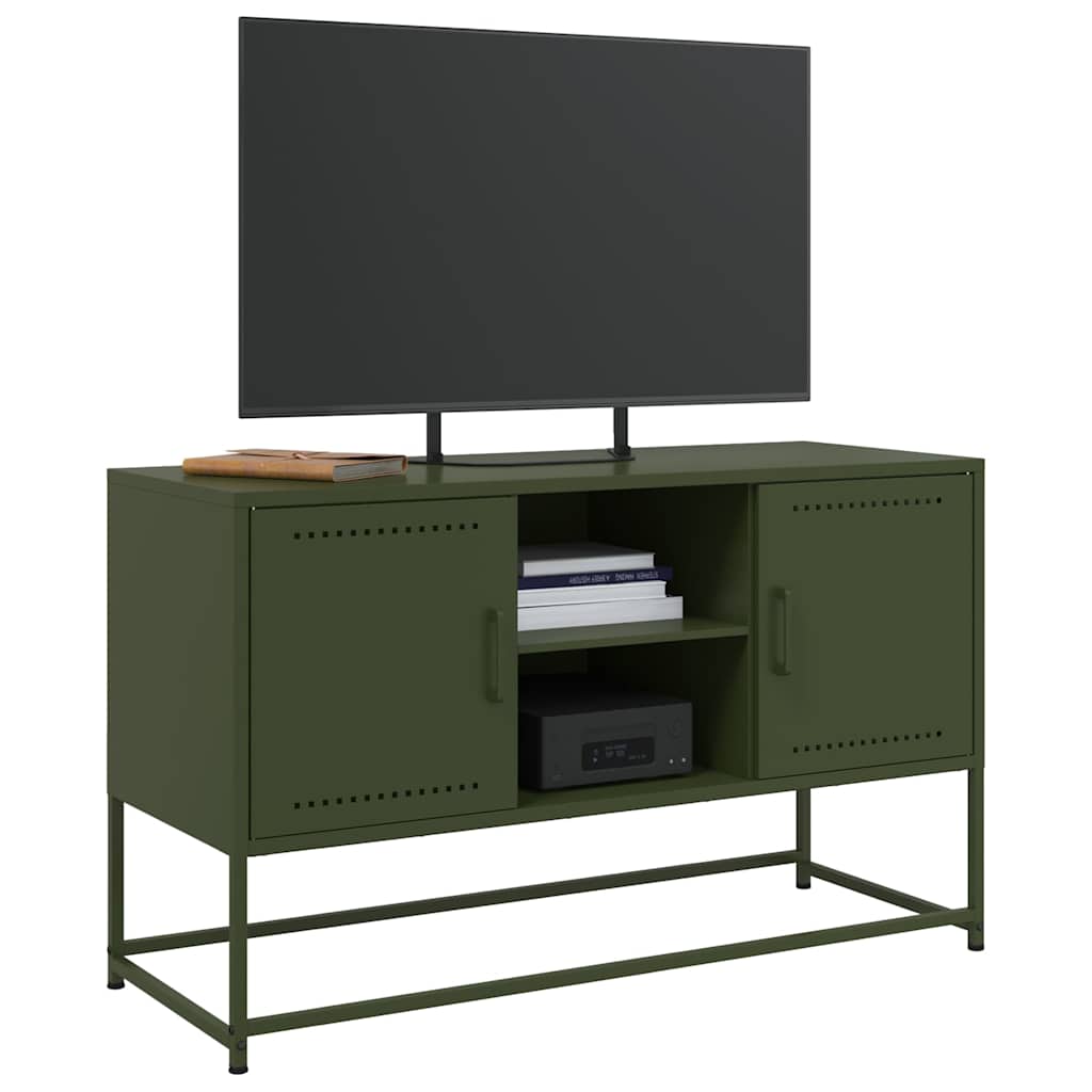 vidaXL Dulap TV, verde măsliniu, 100,5x39x60,5 cm, oțel