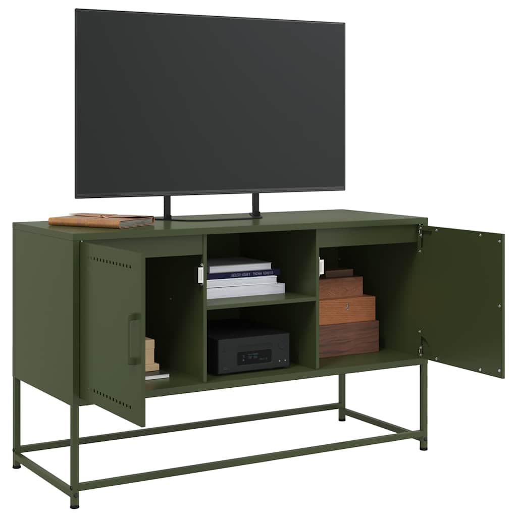 vidaXL Dulap TV, verde măsliniu, 100,5x39x60,5 cm, oțel