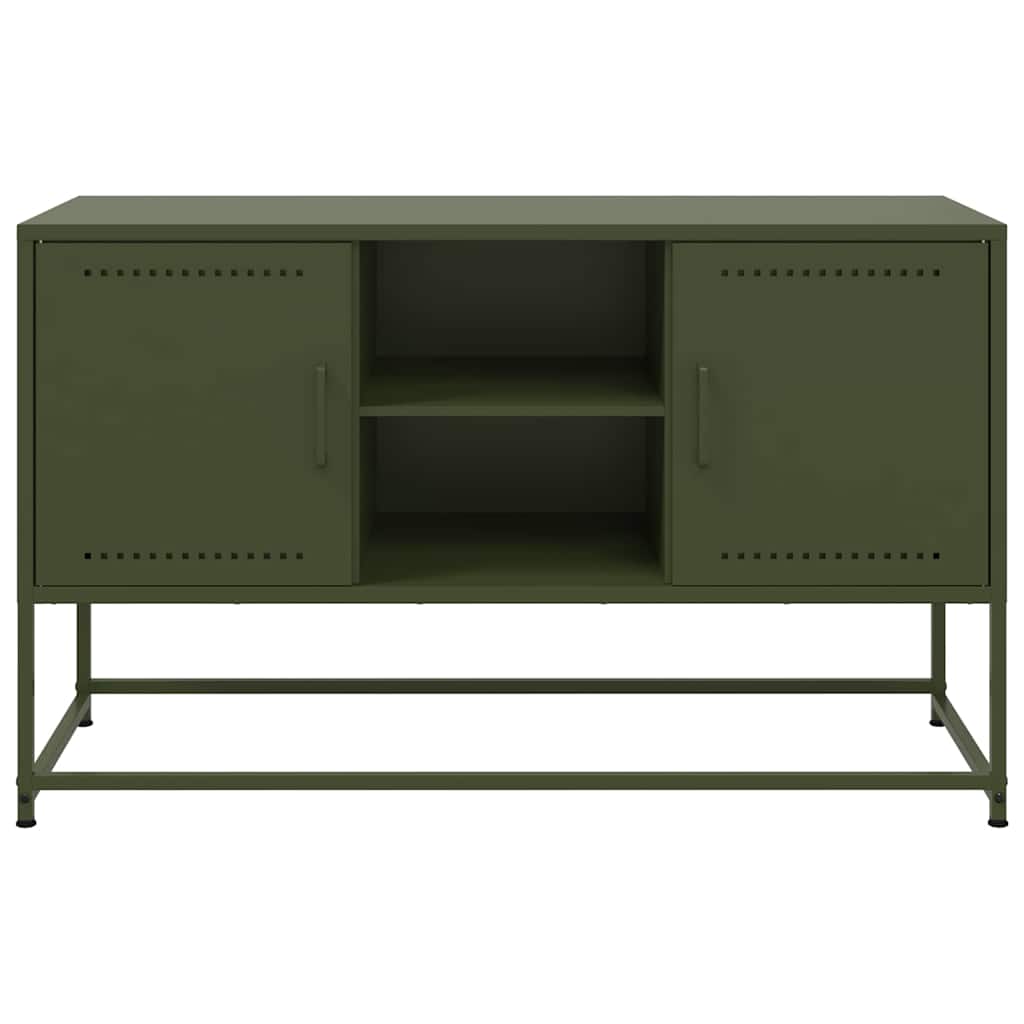vidaXL Dulap TV, verde măsliniu, 100,5x39x60,5 cm, oțel