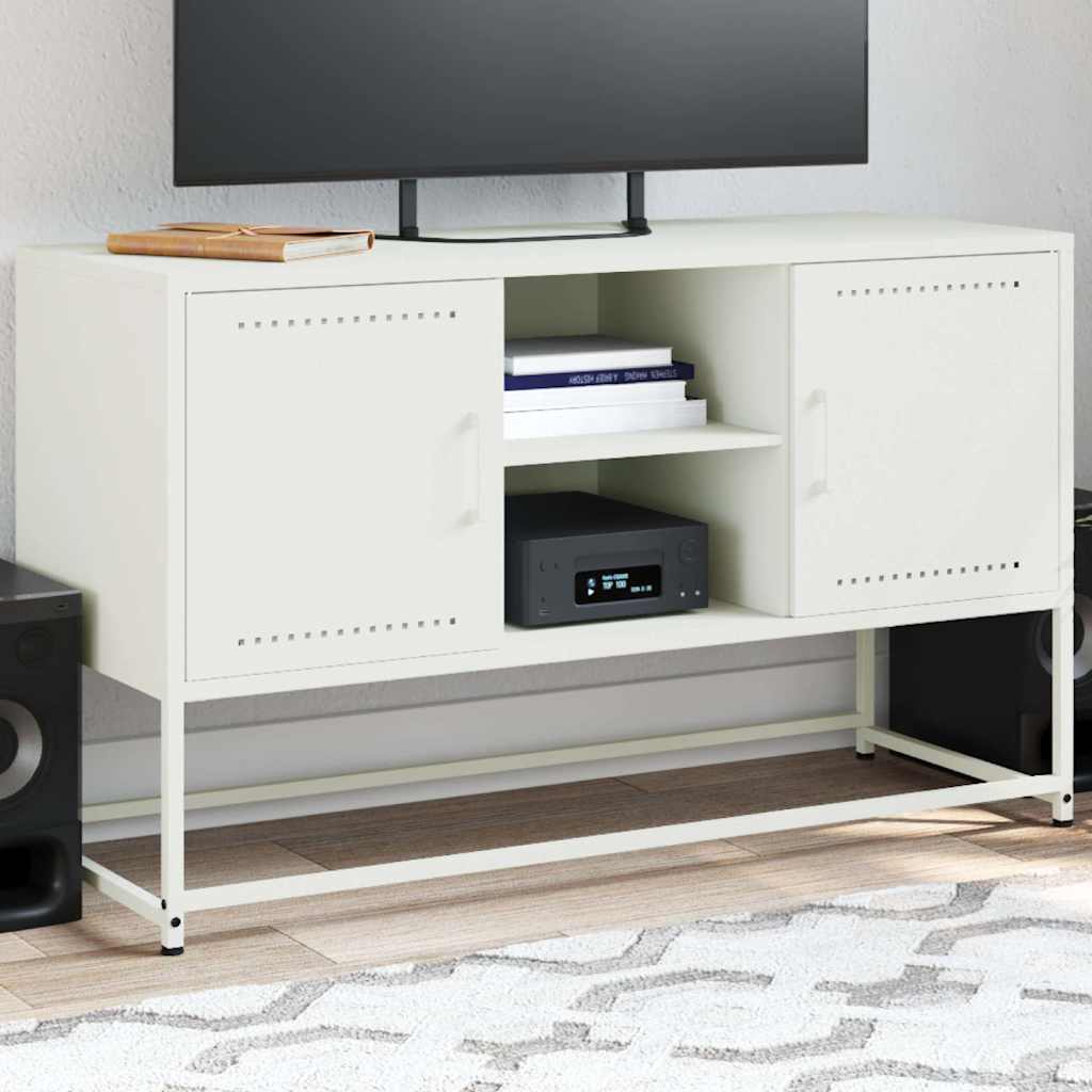 vidaXL Dulap TV, alb, 100,5x39x60,5 cm, oțel vidaXL Dulap TV, alb, 100,5x39x60,5 cm, oțel