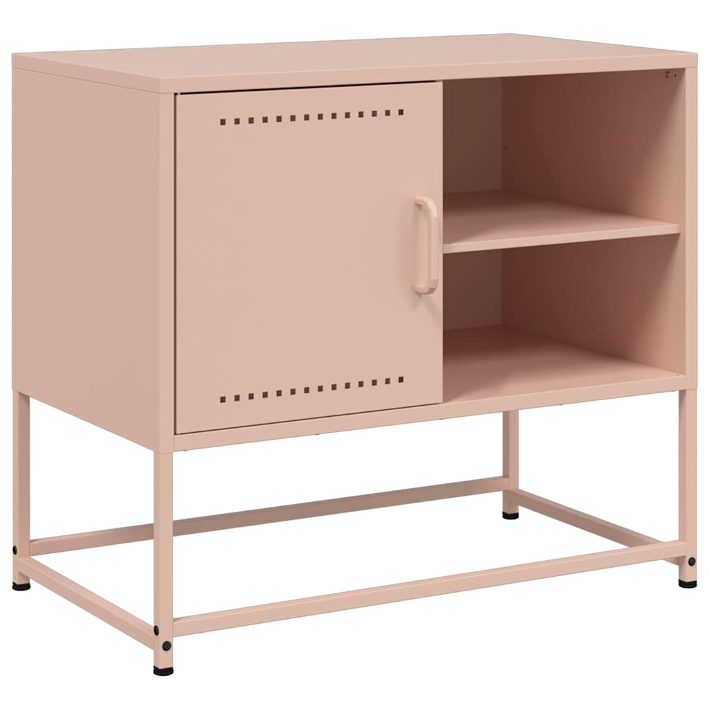 vidaXL Dulap TV, roz, 68x39x60,5 cm, oțel vidaXL Dulap TV, roz, 68x39x60,5 cm, oțel