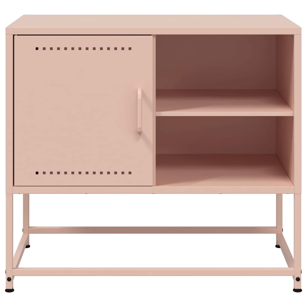 vidaXL Dulap TV, roz, 68x39x60,5 cm, oțel vidaXL Dulap TV, roz, 68x39x60,5 cm, oțel