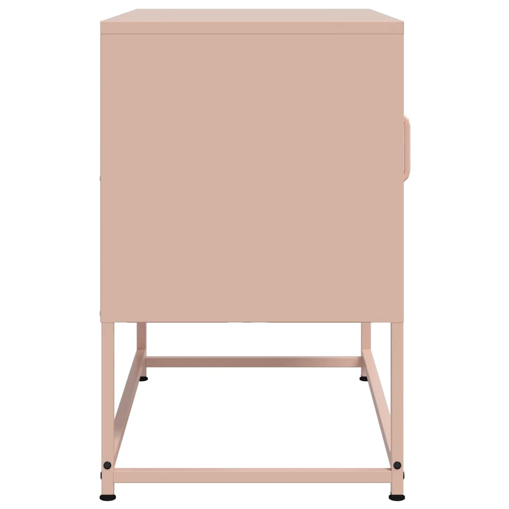 vidaXL Dulap TV, roz, 68x39x60,5 cm, oțel vidaXL Dulap TV, roz, 68x39x60,5 cm, oțel