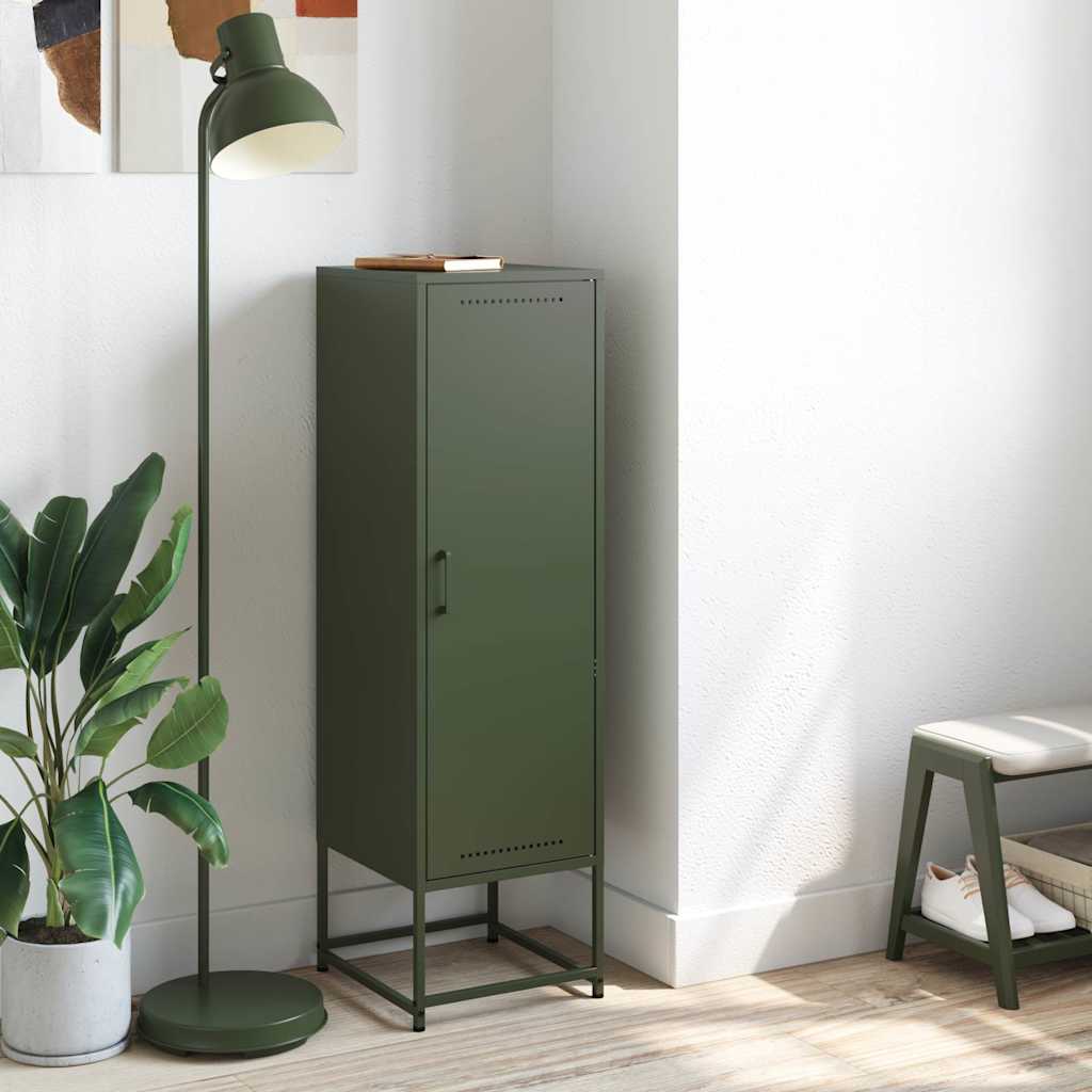 vidaXL Dulap înalt verde măslină 36x39x123 cm oțel vidaXL Dulap înalt verde măslină 36x39x123 cm oțel