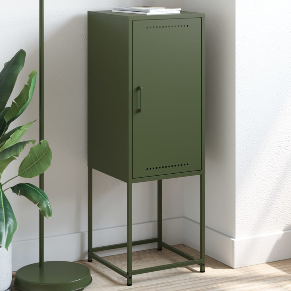 vidaXL Dulap înalt verde măslină 36x39x107 cm oțel vidaXL Dulap înalt verde măslină 36x39x107 cm oțel
