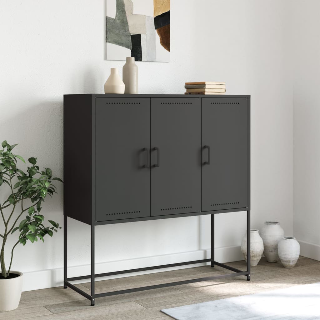 vidaXL Dulap înalt, negru, 100,5x39x107 cm, oțel
