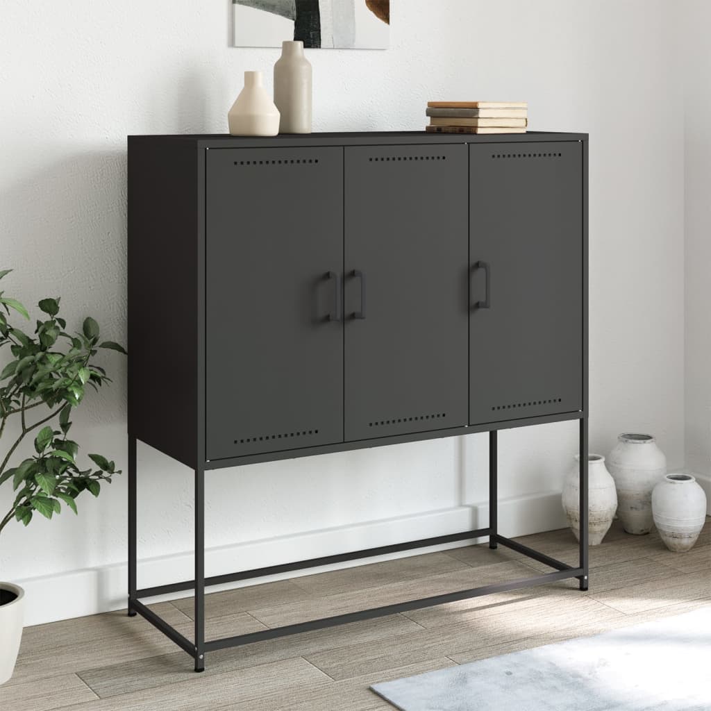 vidaXL Dulap înalt, negru, 100,5x39x107 cm, oțel