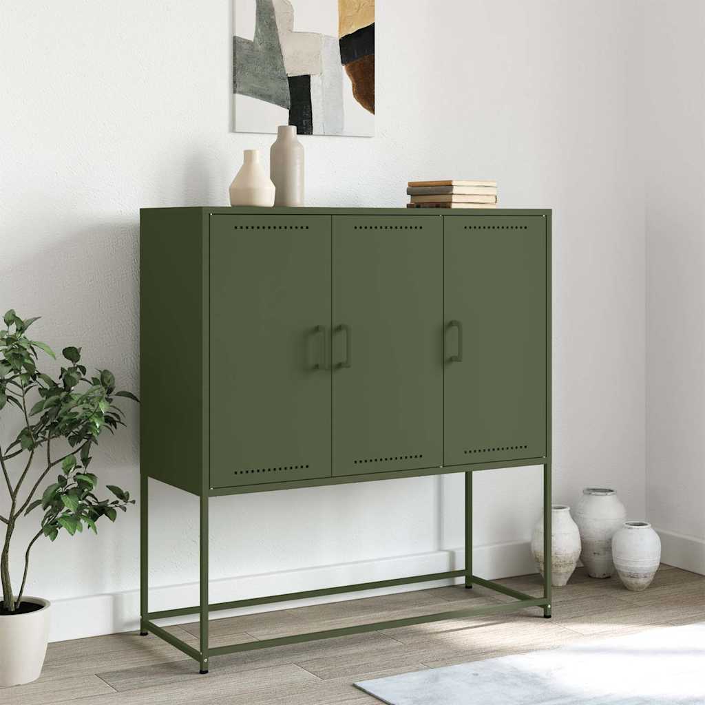 vidaXL Dulap înalt, verde măsliniu, 100,5x39x107 cm, oțel