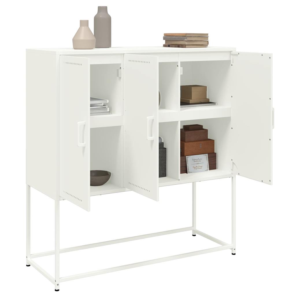 vidaXL Dulap înalt, alb, 100,5x39x107 cm, oțel vidaXL Dulap înalt, alb, 100,5x39x107 cm, oțel