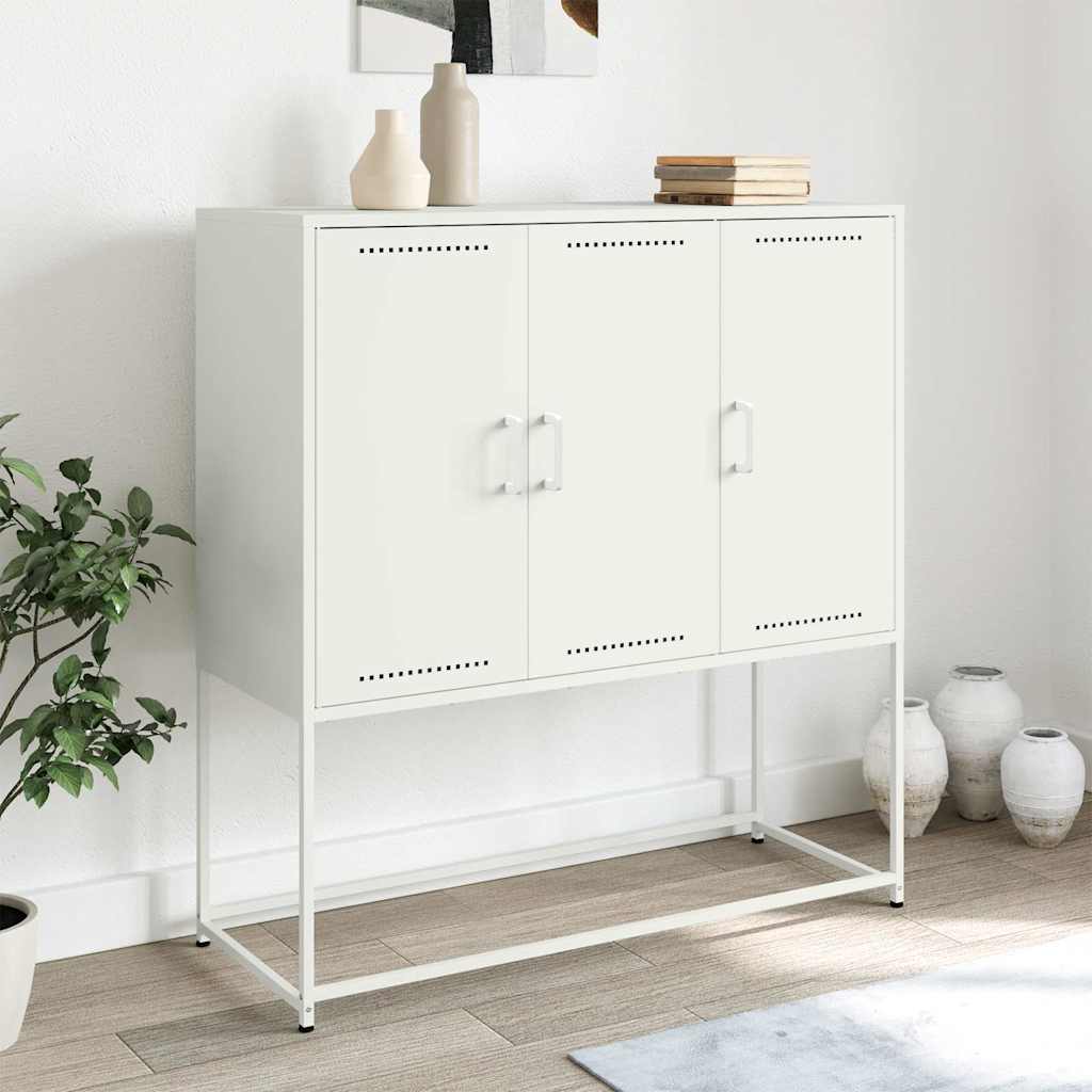 vidaXL Dulap înalt, alb, 100,5x39x107 cm, oțel vidaXL Dulap înalt, alb, 100,5x39x107 cm, oțel