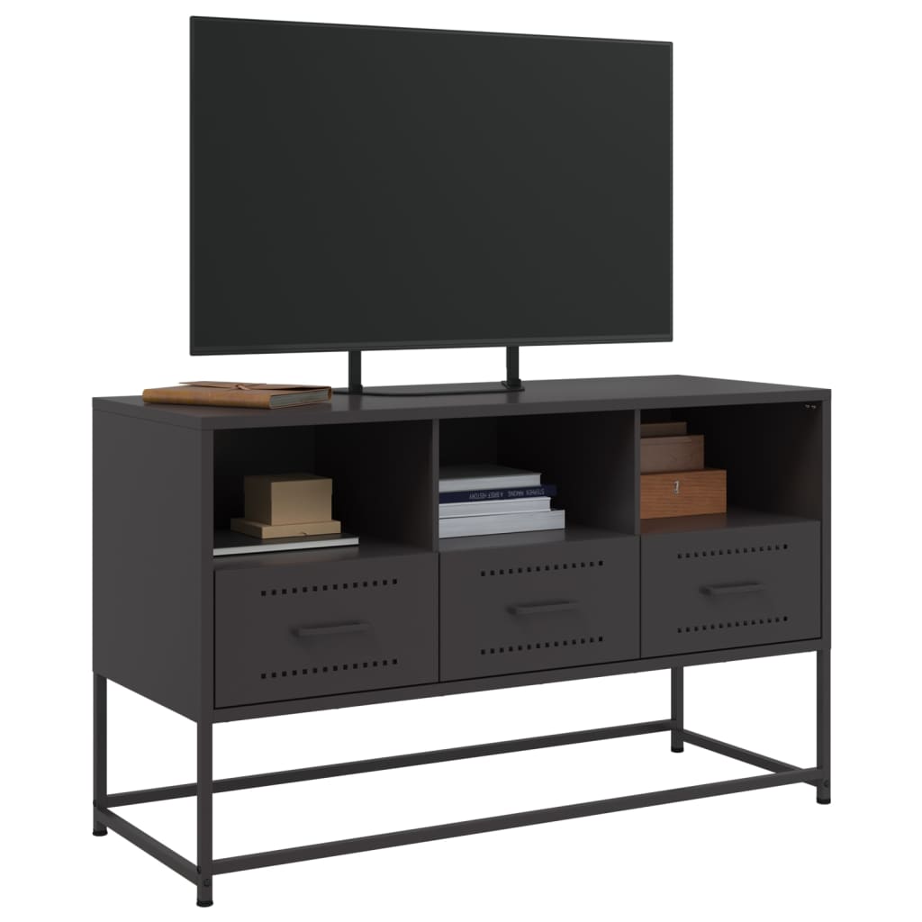 vidaXL Dulap TV, negru, 68,5x39x60,5 cm, oțel vidaXL Dulap TV, negru, 68,5x39x60,5 cm, oțel