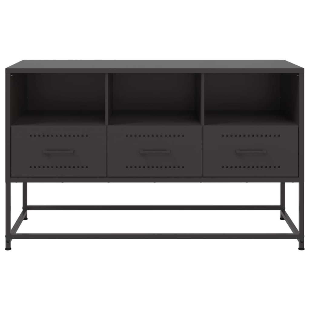 vidaXL Dulap TV, negru, 68,5x39x60,5 cm, oțel vidaXL Dulap TV, negru, 68,5x39x60,5 cm, oțel