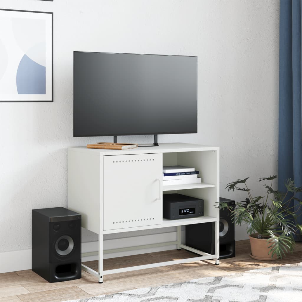 vidaXL Dulap TV, verde măsliniu, 100,5x39x60,5 cm, oțel vidaXL Dulap TV, verde măsliniu, 100,5x39x60,5 cm, oțel