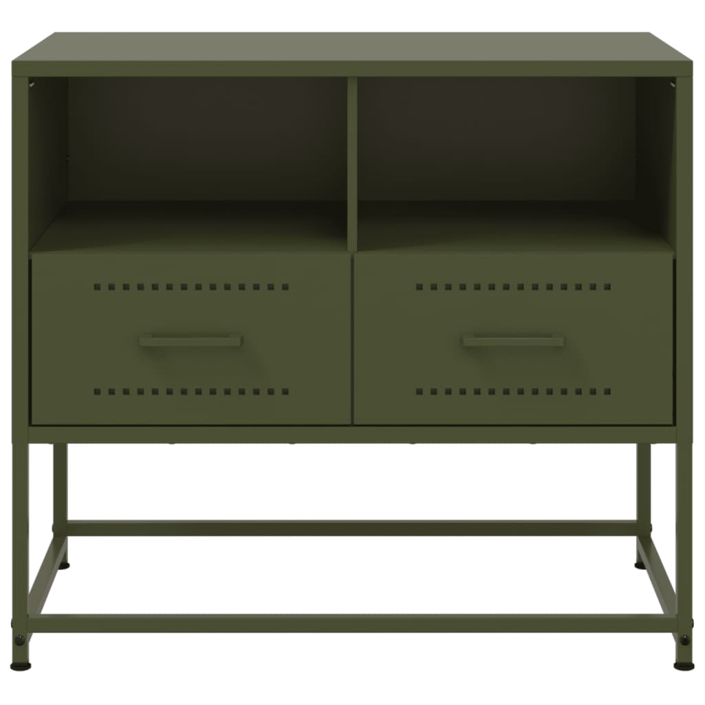 vidaXL Dulap TV, verde măsliniu, 68x39x60,5 cm, oțel vidaXL Dulap TV, verde măsliniu, 68x39x60,5 cm, oțel