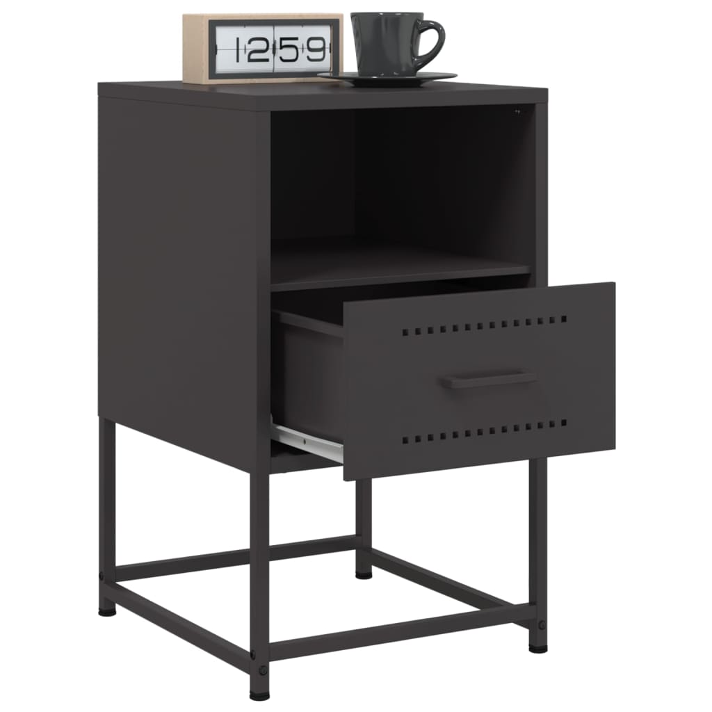 vidaXL Noptiere, 2 buc., negru, 36x39x60,5 cm, oțel vidaXL Noptiere, 2 buc., negru, 36x39x60,5 cm, oțel