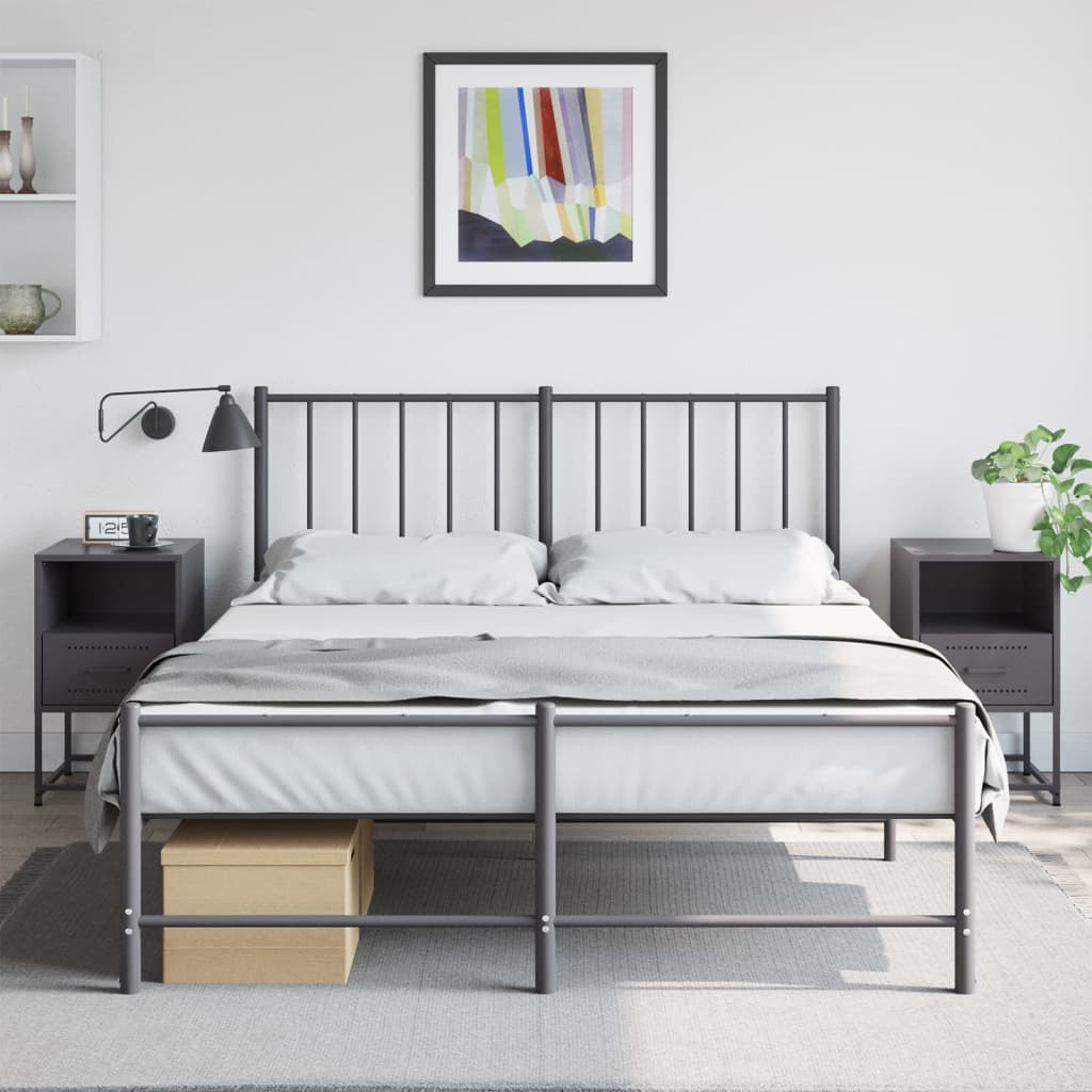 vidaXL Noptiere, 2 buc., negru, 36x39x60,5 cm, oțel vidaXL Noptiere, 2 buc., negru, 36x39x60,5 cm, oțel