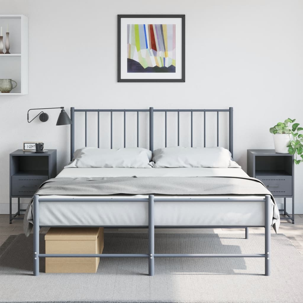 vidaXL Noptiere, 2 buc., antracit, 36x39x60,5 cm, oțel vidaXL Noptiere, 2 buc., antracit, 36x39x60,5 cm, oțel