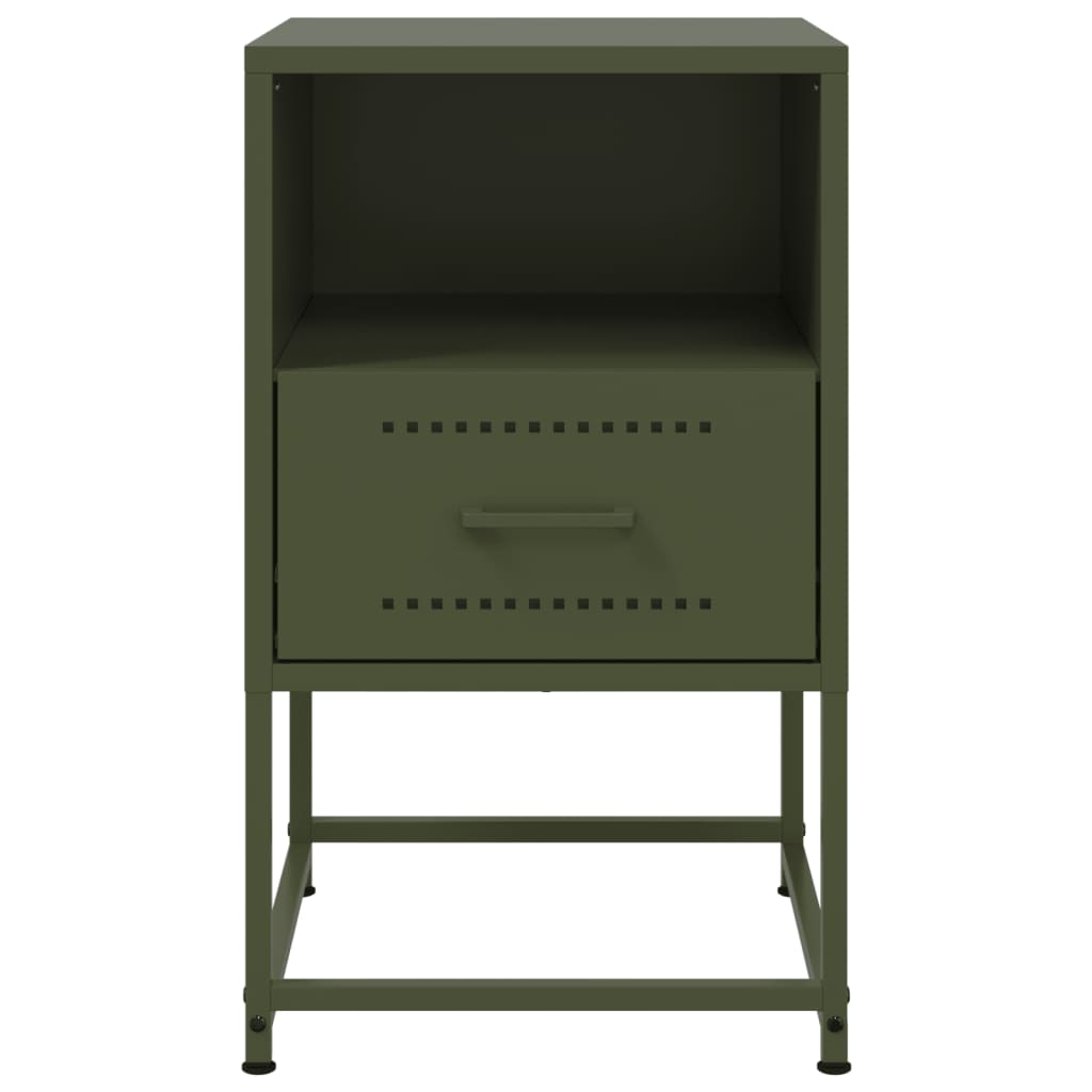 vidaXL Noptiere, 2 buc., verde olive, 36x39x60,5 cm, oțel vidaXL Noptiere, 2 buc., verde olive, 36x39x60,5 cm, oțel