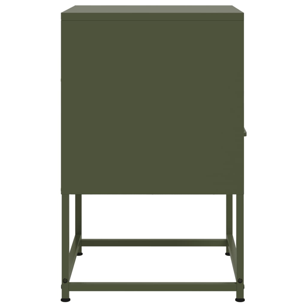 vidaXL Noptiere, 2 buc., verde olive, 36x39x60,5 cm, oțel vidaXL Noptiere, 2 buc., verde olive, 36x39x60,5 cm, oțel