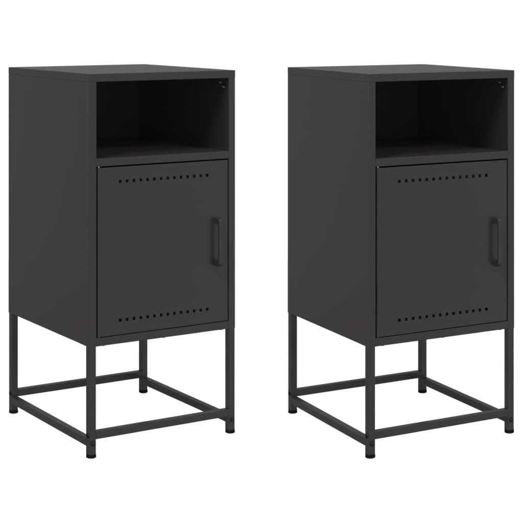 vidaXL Noptiere, 2 buc., negru, 36x39x78 cm, oțel vidaXL Noptiere, 2 buc., negru, 36x39x78 cm, oțel