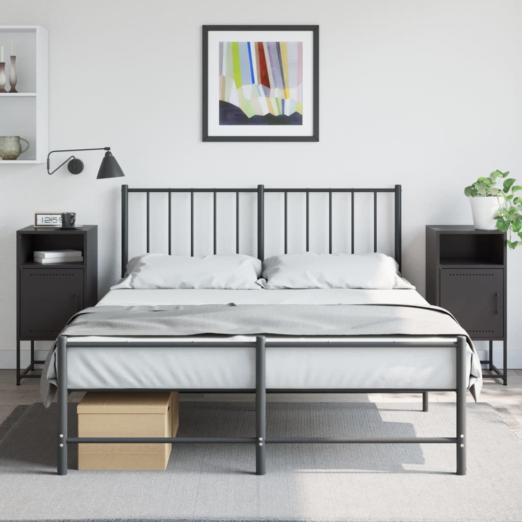vidaXL Noptiere, 2 buc., negru, 36x39x78 cm, oțel vidaXL Noptiere, 2 buc., negru, 36x39x78 cm, oțel