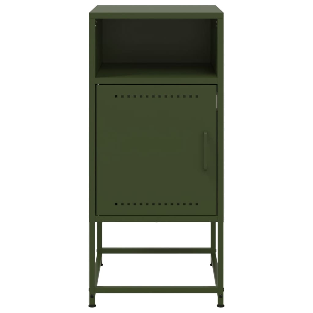 vidaXL Noptiere, 2 buc., verde olive, 36x39x78 cm, oțel vidaXL Noptiere, 2 buc., verde olive, 36x39x78 cm, oțel