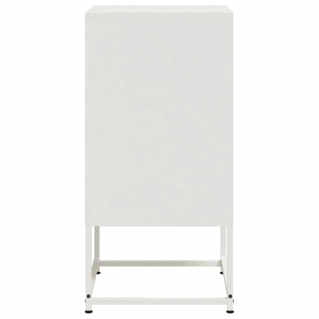 vidaXL Noptiere, 2 buc., alb, 36x39x78 cm, oțel