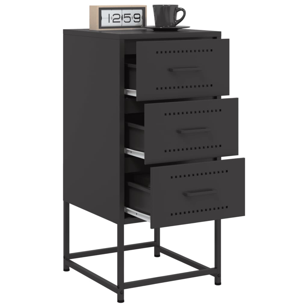vidaXL Noptiere, 2 buc., negru, 36x39x78 cm, oțel vidaXL Noptiere, 2 buc., negru, 36x39x78 cm, oțel